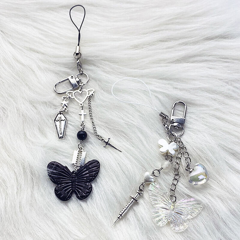 Y2K Phone Charms Pendant Butterfly Key Chain For Bag Cute Accessories