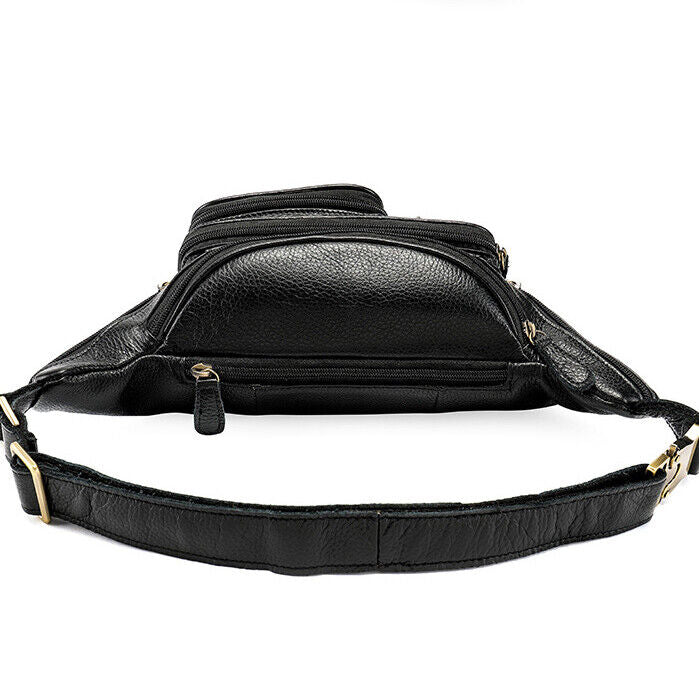Motorcycle Outdoor Genuine Vintage Leather Waist Fanny Pack Crossbody Sling Bag