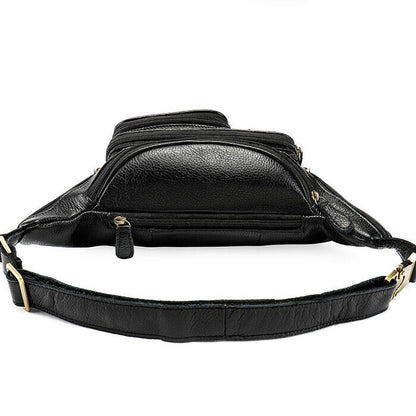 Motorcycle Outdoor Genuine Vintage Leather Waist Fanny Pack Crossbody Sling Bag