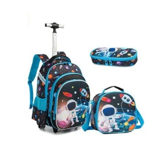 3pcs Schoolbag Lunch Bag School Bags Wheeled Backpack Student Backpack Boys