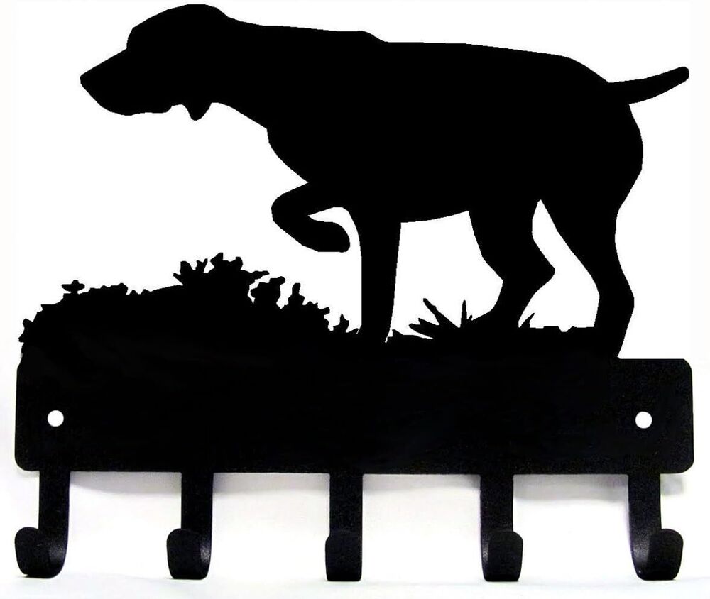 German Shorthaired Pointer Dog -6" Key Hooks & Keychain Holder Metal Wall Art