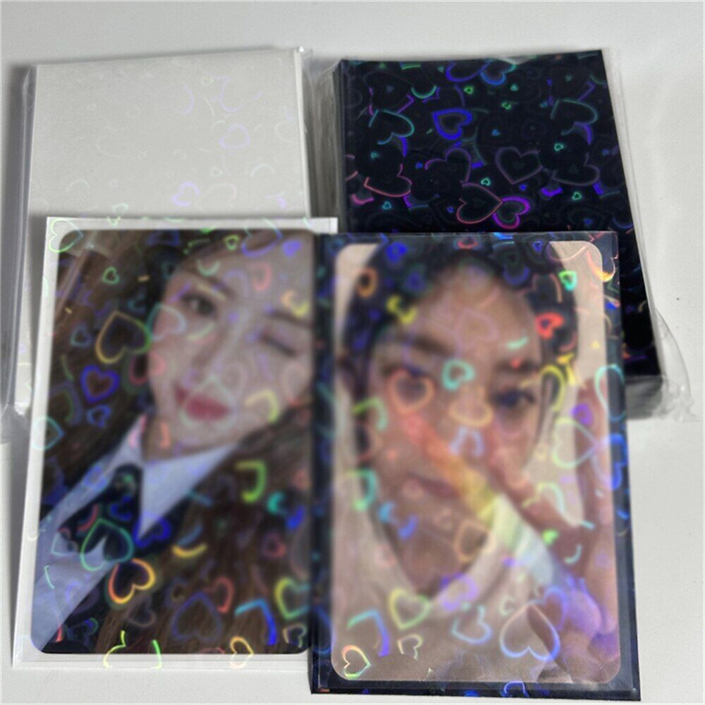 Photo Cards Protective Case 50Pcs Glittery Stars Toploader Bag Sleeves 6.1x9.1cm