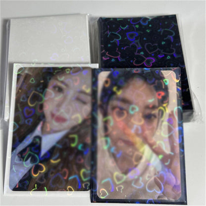 Photo Cards Protective Case 50Pcs Glittery Stars Toploader Bag Sleeves 6.1x9.1cm
