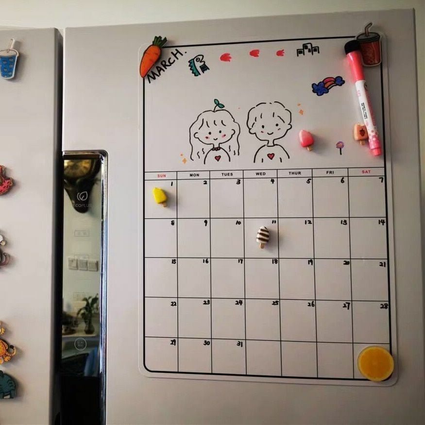 A3/42cm Magnetic Daily Weekly Monthly Planner Whiteboard Fridge Ref To Do List