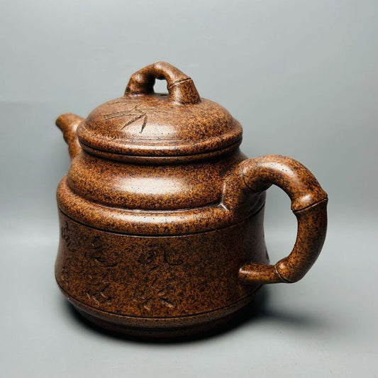 Chinese Yixing Purple Clay Teapot Zisha Ceramic Bamboo Teaware Collection Rare