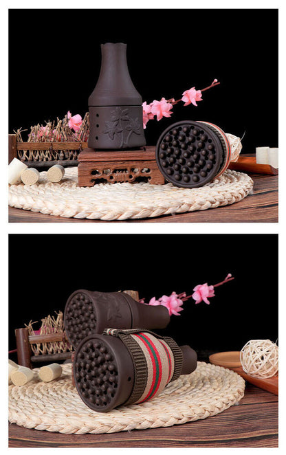 Moxibustion Moxa Tool Wormwood Purple Sand Gua Sha Pot Mini Massage 紫砂凸点艾灸罐 刮痧杯