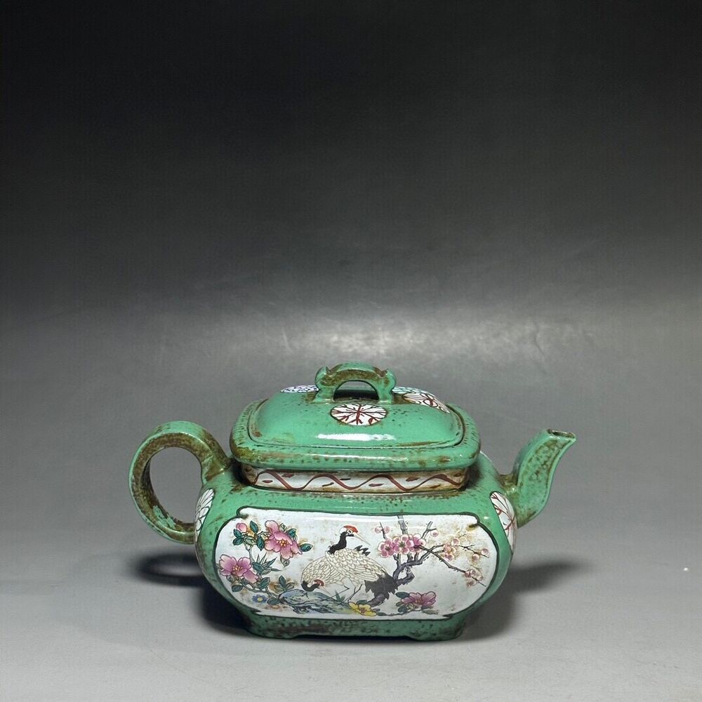 vintage chinese yixing purple clay teapot zisha ceremony carving Collectible art