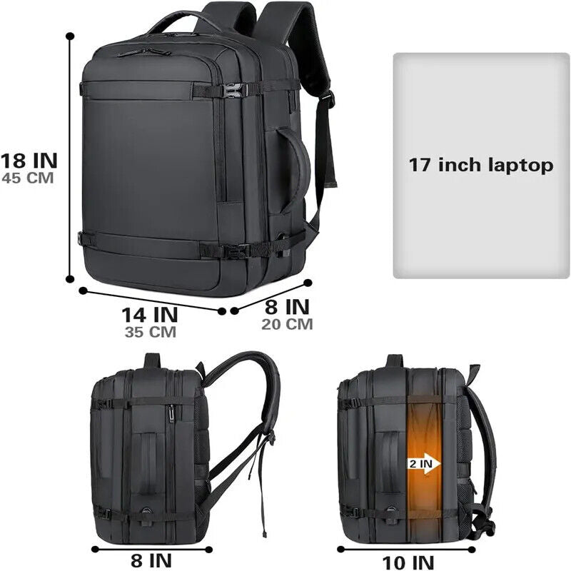 40LUSB Travel Backpack Bags Water Resistant Durable 17-inch Backpack Men