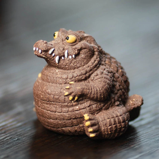 Purple Clay Teapet Cute Crocodile Tea Animal Tea Table Decoration Tea Accessorie