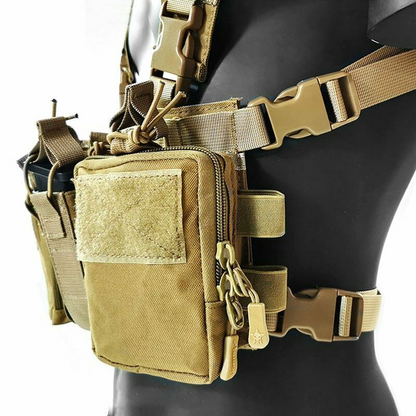 Chest Rig Bag Radio Harness Front Pouch Holster Military Vest Rig Bag Adjustable