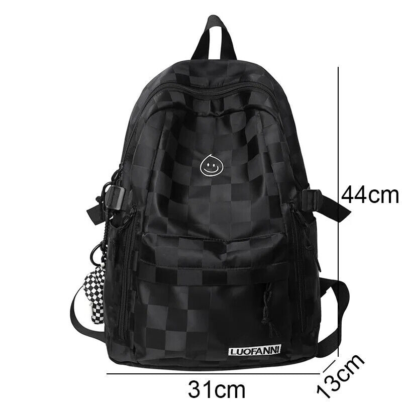 Women Plaid School Bag Girl Travel Student Backpack Book Bags Ladies Packet