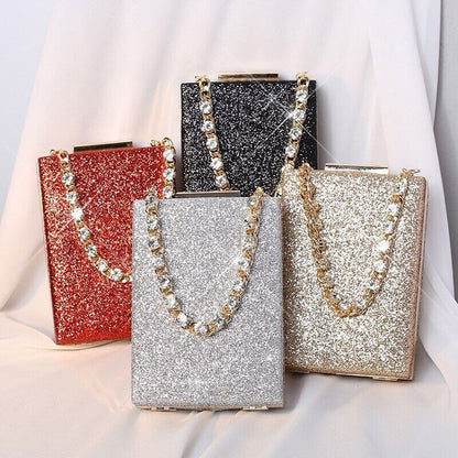 Handbags Ladies Clutch Bag Women Purses Rhinestone Handle Shape Bag