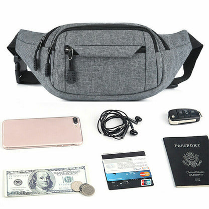 Waist Bag pack Purse Casual Large Phone Belt Bag Pouch Canvas Travel Bags