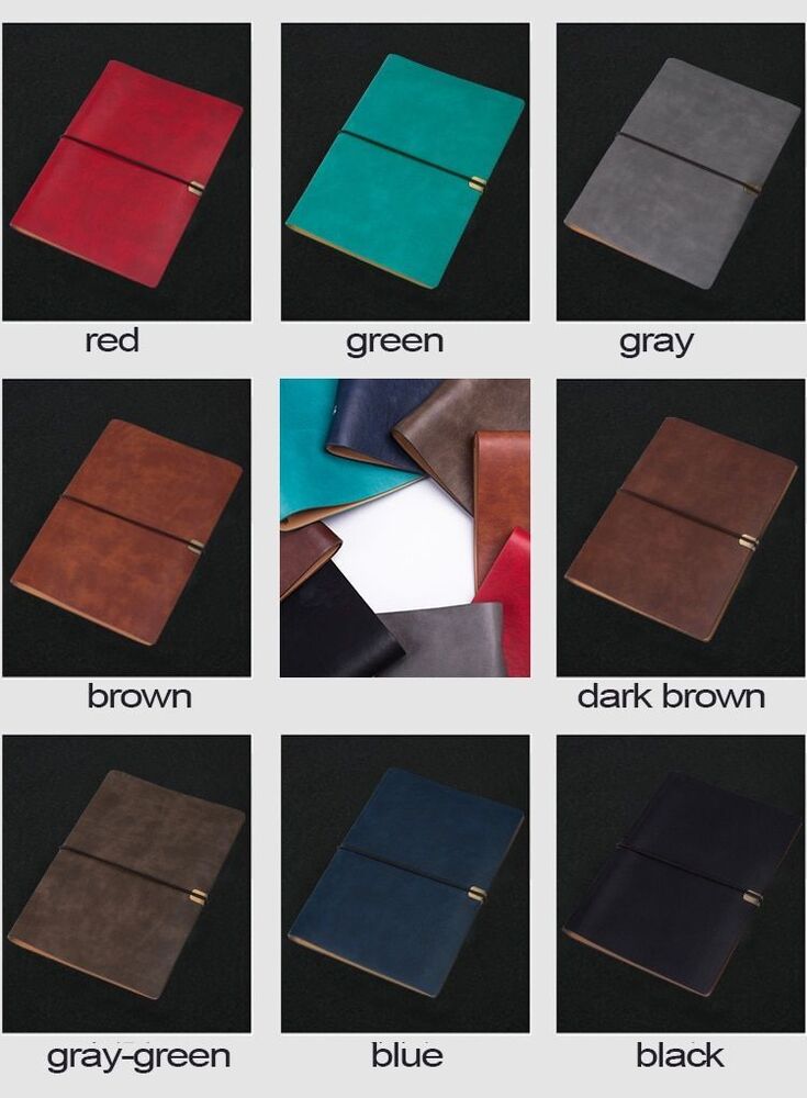 Notebook Soft Cover Spiral Diary Agenda Journal Planner Notepad A5 B5 PU Leather