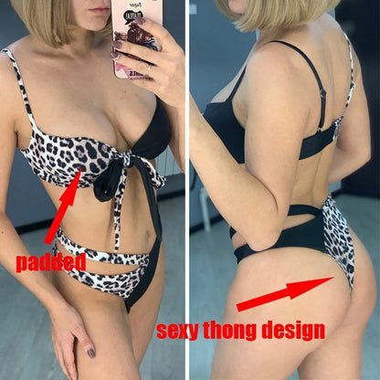 Women Swimwear High Waist Bikini Set Push Up Leopard Brazilian Bathing Swimsuits