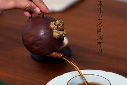 140cc chinese Yixing Handmade Zisha Duan clay Teapot Mangosteen GongFu Tea Pot