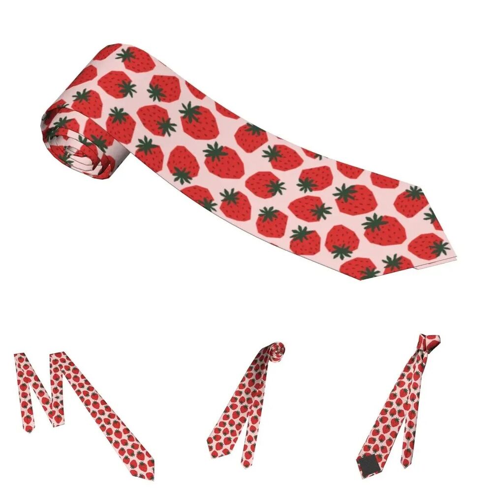 Men Neckties Polyester Strawberry Fashion Unisex Wide Cosplay Suits Ties 8x145cm