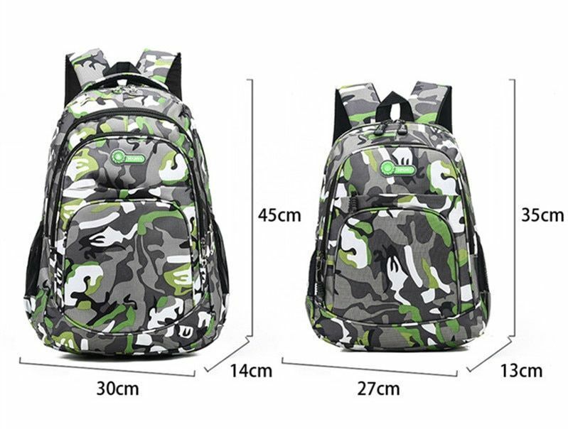 School Bags 2 Sizes Camouflage Waterproof Girl Boy Orthopedic Backpack Kids Book