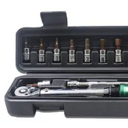 15pcs Drive Click Torque Wrench 1/4inch Bicycle Wrench Maintenance Kit 2-24nm