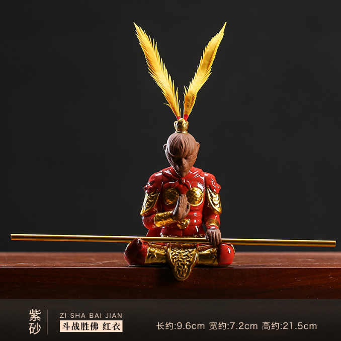 Monkey king statue creative home table decoration on sales yixing zisha tea pet