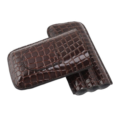 Cigarettes Case Leather 3 Cigar Holder Travel Smoking Accessory Storage 19x9.5cm