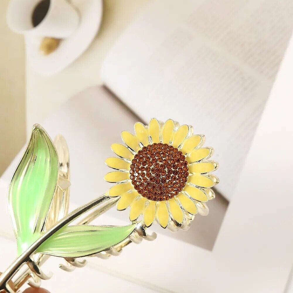 Women Hair Claws Metal Gripper Large Sunflower Flower Girls Hairpin Styling Clip
