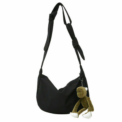 solid color canvas bag women's version student One Shoulder Messenger Bag