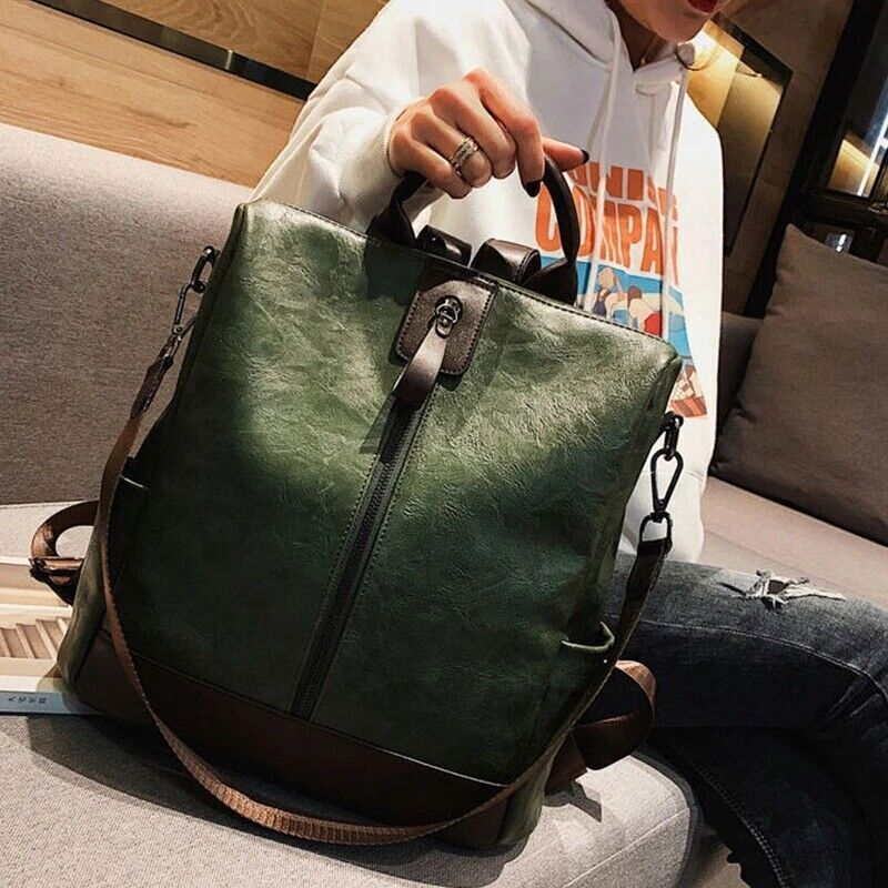 Backpack Women PU Rucksack Travel Backpack School Bag Leather Knapsack