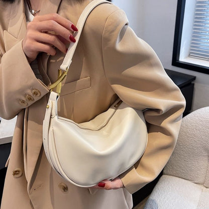 Vintage Bag Synthetic Leather Zipper Shoulder Purses Simple Handbags 28*15*8 CM