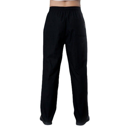 Men Chef Work Pants Kitchen Baggy Trouser Restaurant Elastic Waist Uniform Pants