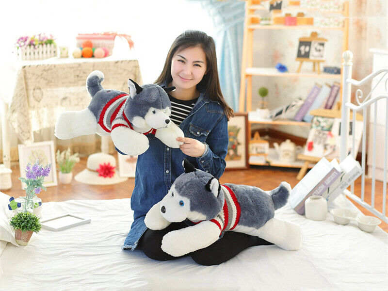 New 50cm Big Stuffed Animal Plush Siberian Husky Dog Puppy Pillow Toy Doll Gift