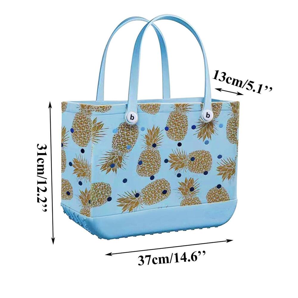 Large Rubber Beach Shoulder Tote Bag Luxury Summer Travel Outdoor Waterproof Bag