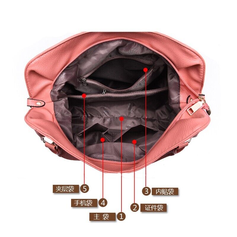 New Women's Ladies Casual Tote Purses Handbags Cross Body Shoulder Soft Bag