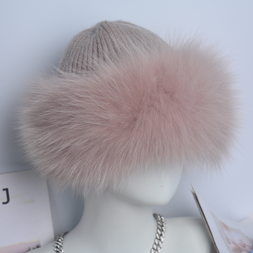 Women's Winter Real Fur Knit Hat Cap Beanie Hats Fur Fluffy Warm Knitted Fur Hat