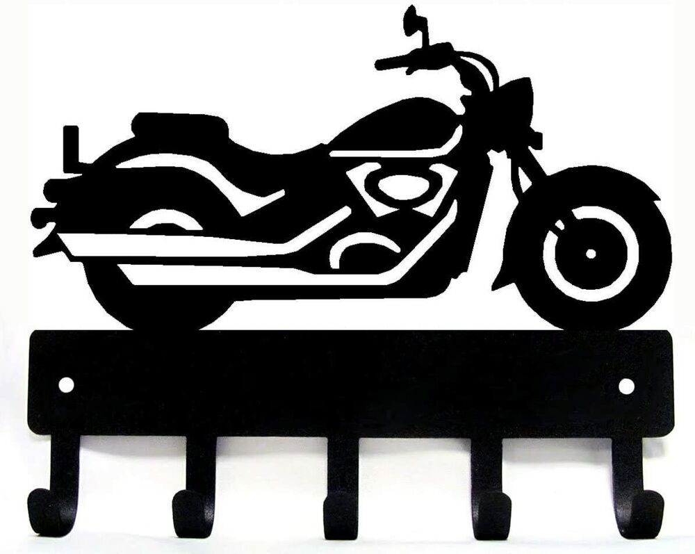 Cruiser Motorcycle Motorbike #12 Key Rack Hanger - 9 inch Wide Metal Wall Art