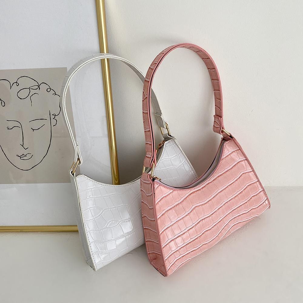 Fashion Bag Retro Casual Women Shoulder Bags Leather Solid Color Chain Handbag