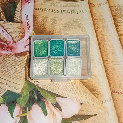 Nail Art 6-9Pc Solid Watercolor Paint Handmade Golden Acuarelas Palette Painting