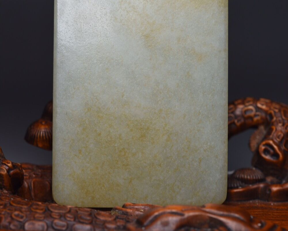 Chinese Natural Hetian Jade Carving Buddha Statue Dragon Good Luck Pendant Rare