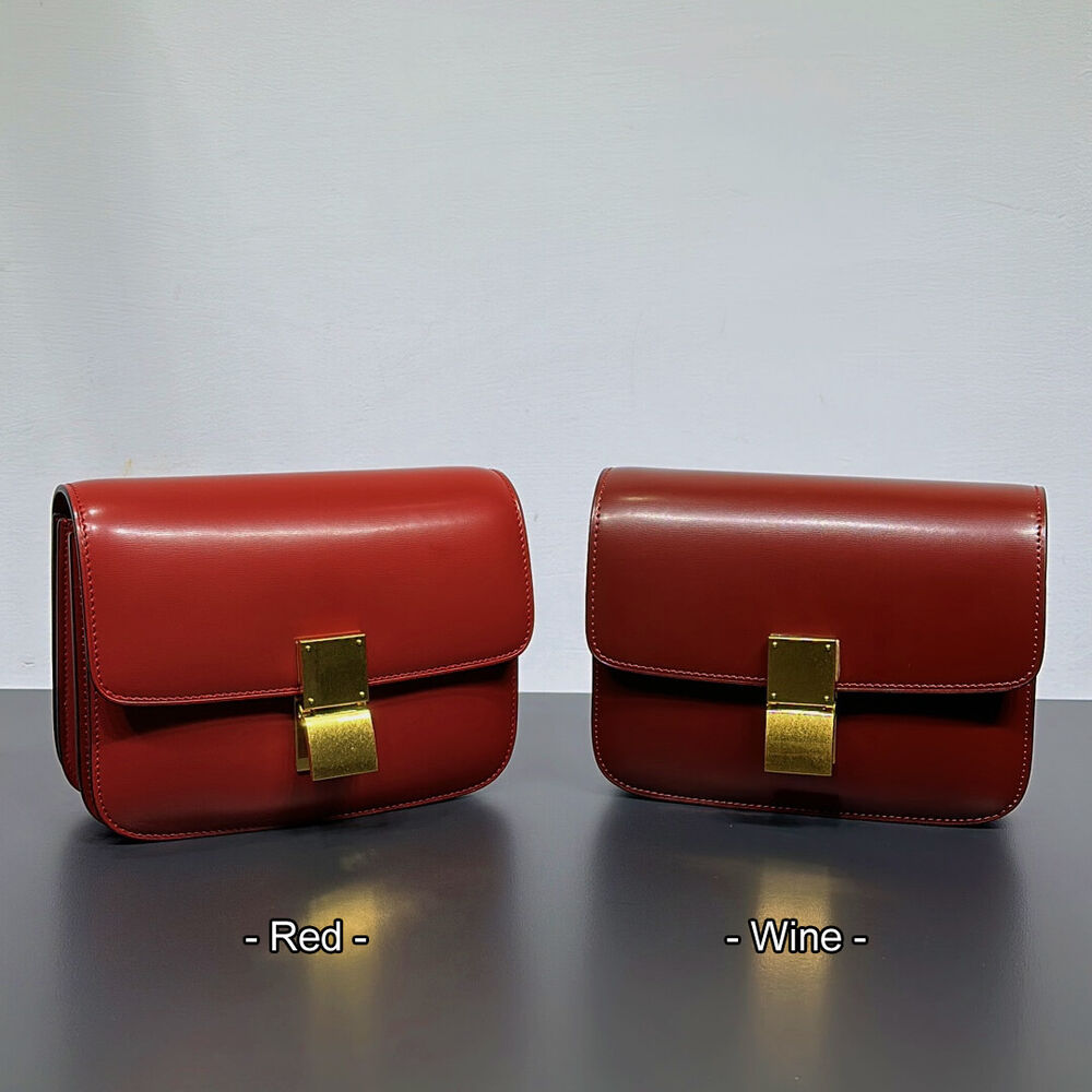 20/24cm Real Leather Small Flap Purse Clutch Box Shoulder Bag Crossbody Handbag