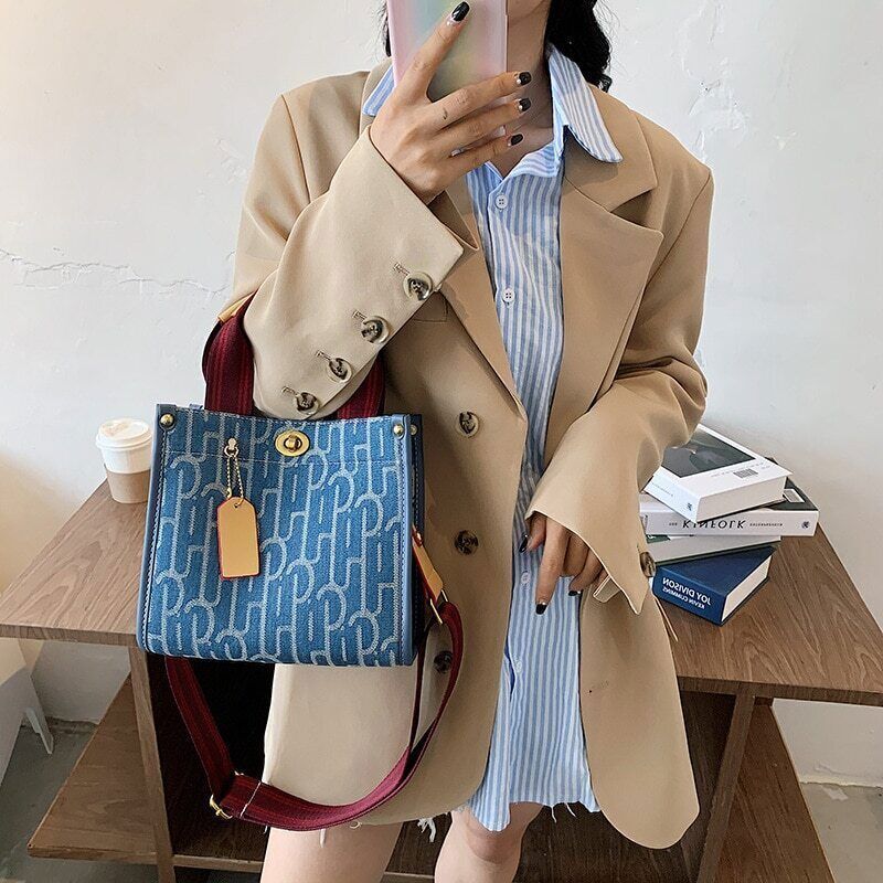 Tote Bag Shoulder Crossbody Bags Letters Women's Handbags Travel Storage