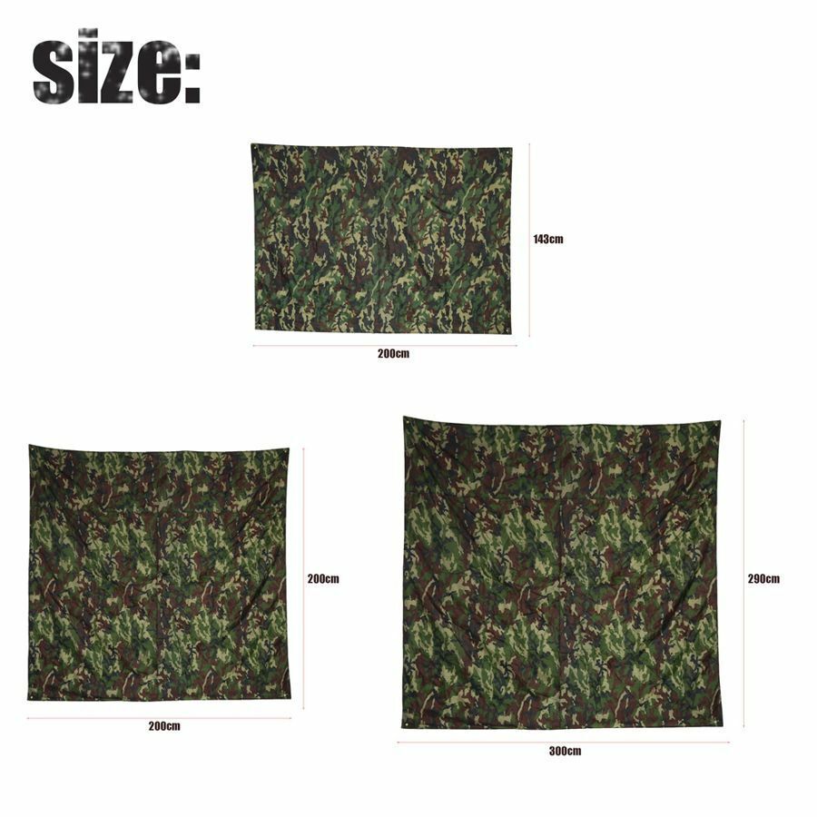 3 Sizes Camouflage Tent Tarp Camping Hunting Shelter Waterproof Outdoor Survival