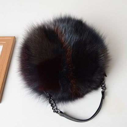 Women's Handbag Small Round Handbags Fluffy Hand Bag Women Winter