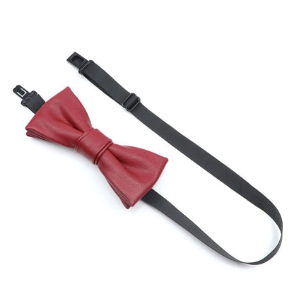 Men Bow Tie PU Leather Patchwork Female Necktie Adult Cravate Wedding Party Wear