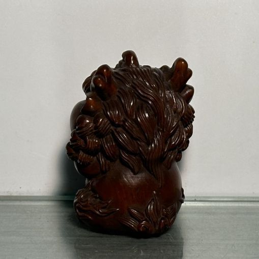 Vintage Chinese Wooden Carved Nice Beast Statue Decoration Wood Figurines Gifts