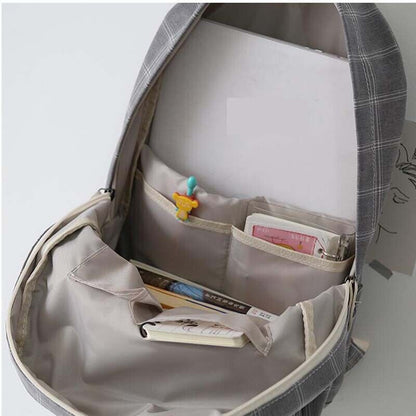 College School Bag Women Backpack Striped Book Packbags Travel Shoulder Bag