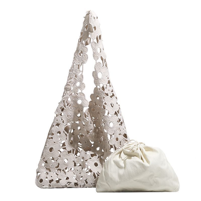 Shoulder Bag Handbags Hollow Out Flower Hobo Bag Solid Color Composite Purse 1PC