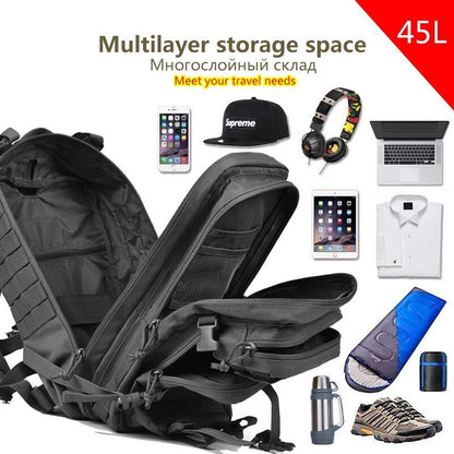 50L Capacity Man Military Tactical Backpacks Bug Out Bag Hiking Camping Hunting