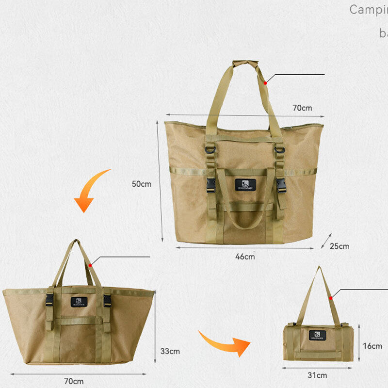 60L Outdoor Camping Storage Bag Large Capacity Backpack Tent Canopy Tote Handbag