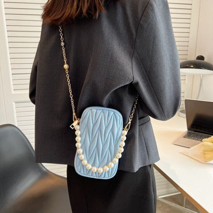 Pearl Shoulder Women's Bag Flap Crossbody Bags Women Female Handbags