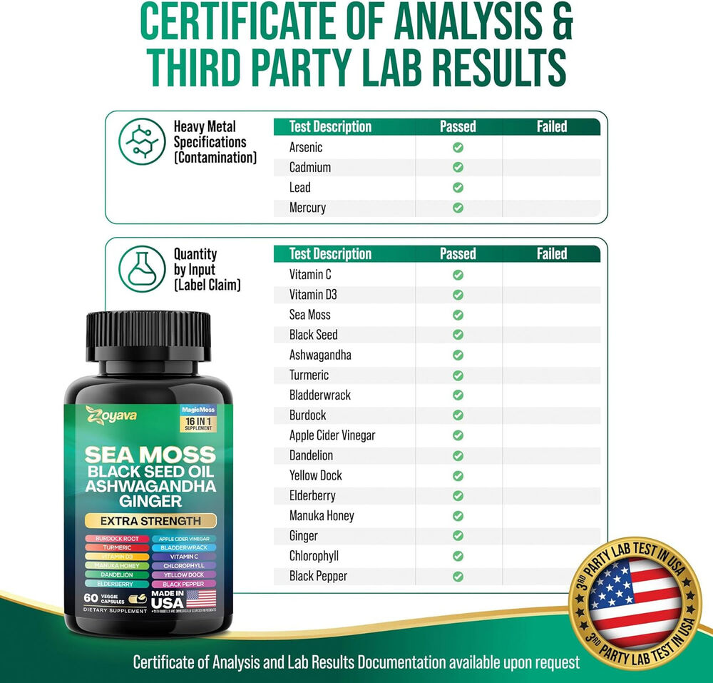 120 Count Sea Moss and Shilajit BUNDLE - Shilajit 9000 mg,Sea Moss 7000mg